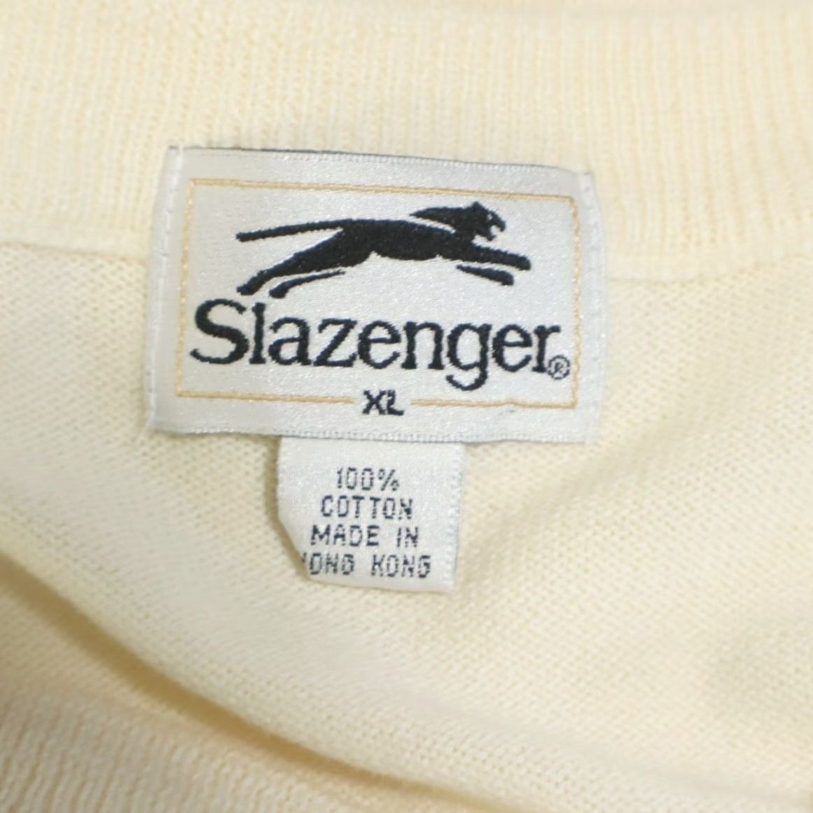 Vintage VTG Slazenger x Masters Solid V-Neck Cotton Sweater Cream Men's XL Shirt Size US XL / EU 56 / 4 - 4 Thumbnail