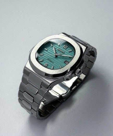 Japanese Brand Seiko Mod Nautilus Tiffany Blue Dial Steel Watch NH35 41mm Size ONE SIZE - 1 Thumbnail