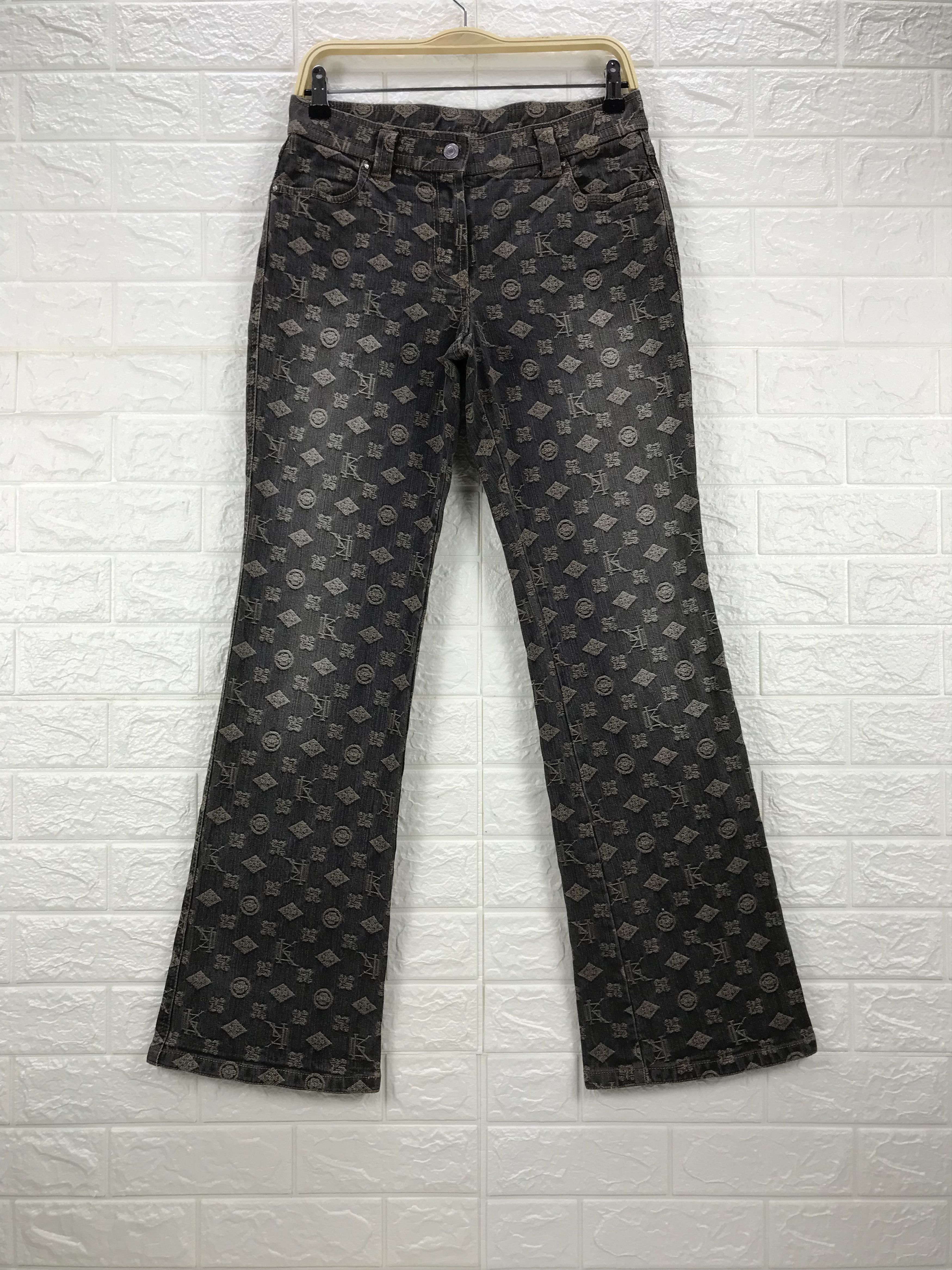 Japanese Brand Vintage Japanese Monogram Bell Bottom Flare Jeans Size 29" - 1 Thumbnail