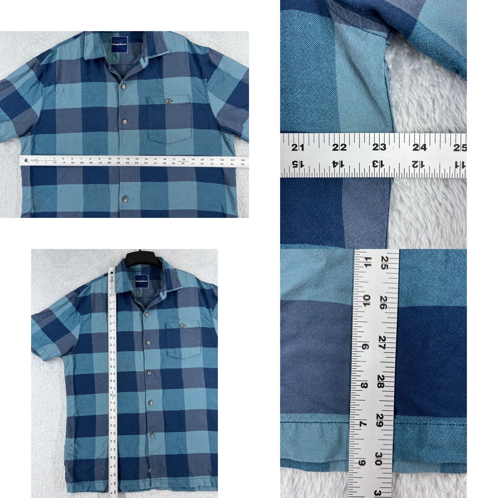 Tommy Bahama VINTAGE Tommy Bahama Shirt Men’s Adult Large Blue Plaid Button-Up Pocket Resort Vacation Aloha Hawaiian Tropical Beach Size US L / EU 52-54 / 3 - 8 Thumbnail