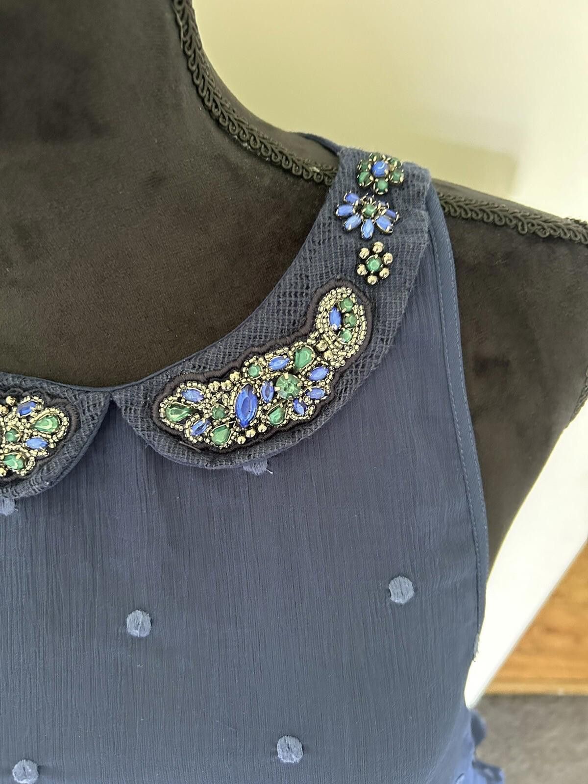 Abercrombie & Fitch Abercrombie and Fitch Beaded Singlet Top Blue - Size M (001) Size M / US 6-8 / IT 42-44 - 6 Thumbnail
