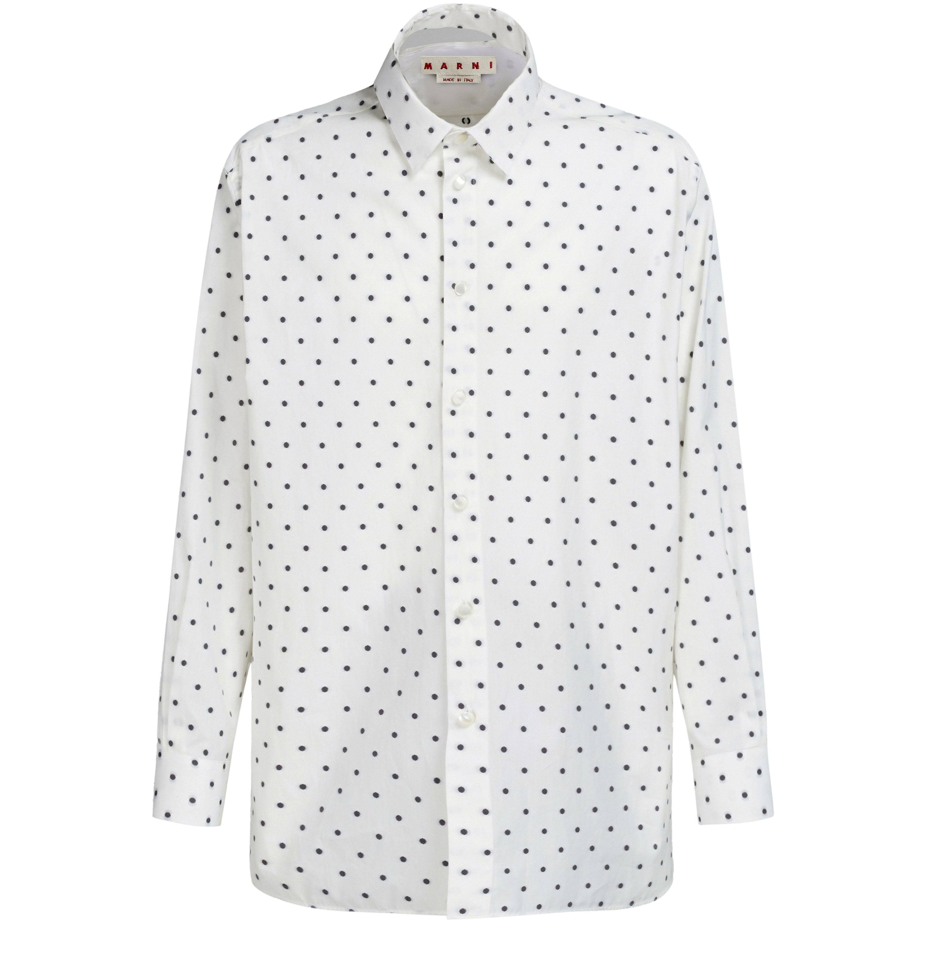 Marni o1w1db10824 Polka Dots Shirt in White Size US M / EU 48-50 / 2 - 1 Thumbnail
