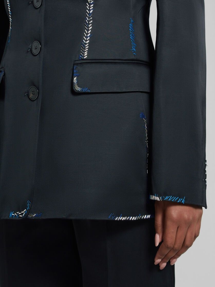 Marni o1w1db10125 Duchesse Satin Jacket in Black Size M / US 6-8 / IT 42-44 - 6 Thumbnail