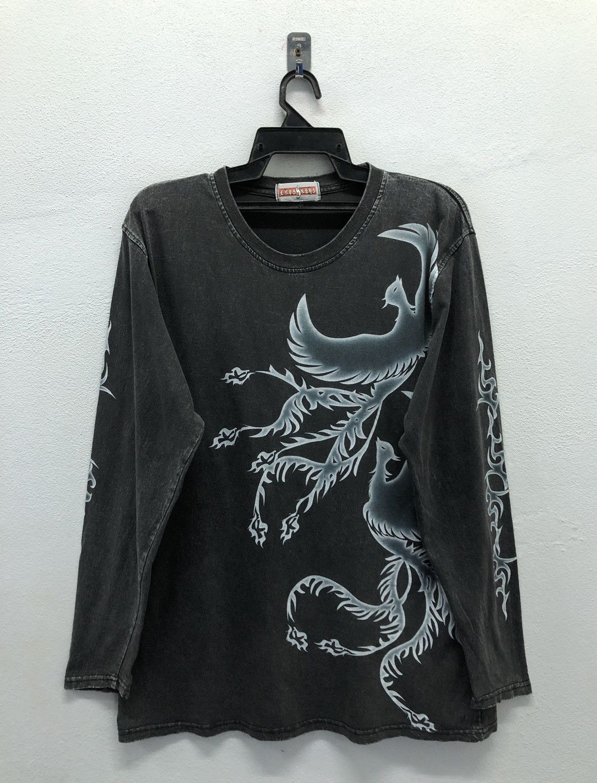 Vintage Vintage Cross Keys Phoenix Flame Design Long Sleeve Shirt Size US L / EU 52-54 / 3 - 1 Thumbnail