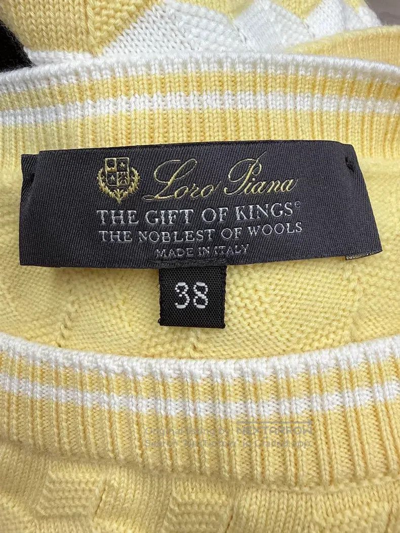 Loro Piana Loro Piana King's Gift Series Yellow and White Striped Kni Size XS / US 0-2 / IT 36-38 - 4 Thumbnail