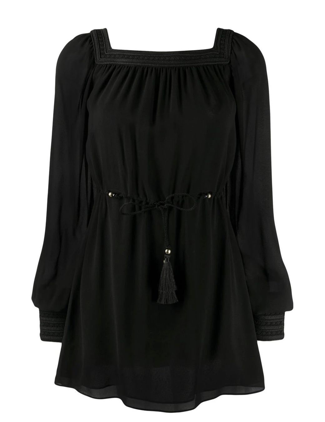 Saint Laurent Paris SAINT LAURENT 3690$ Embroidered Dress In Black Silk Crepe Size S / US 4 / IT 40 - 3 Thumbnail