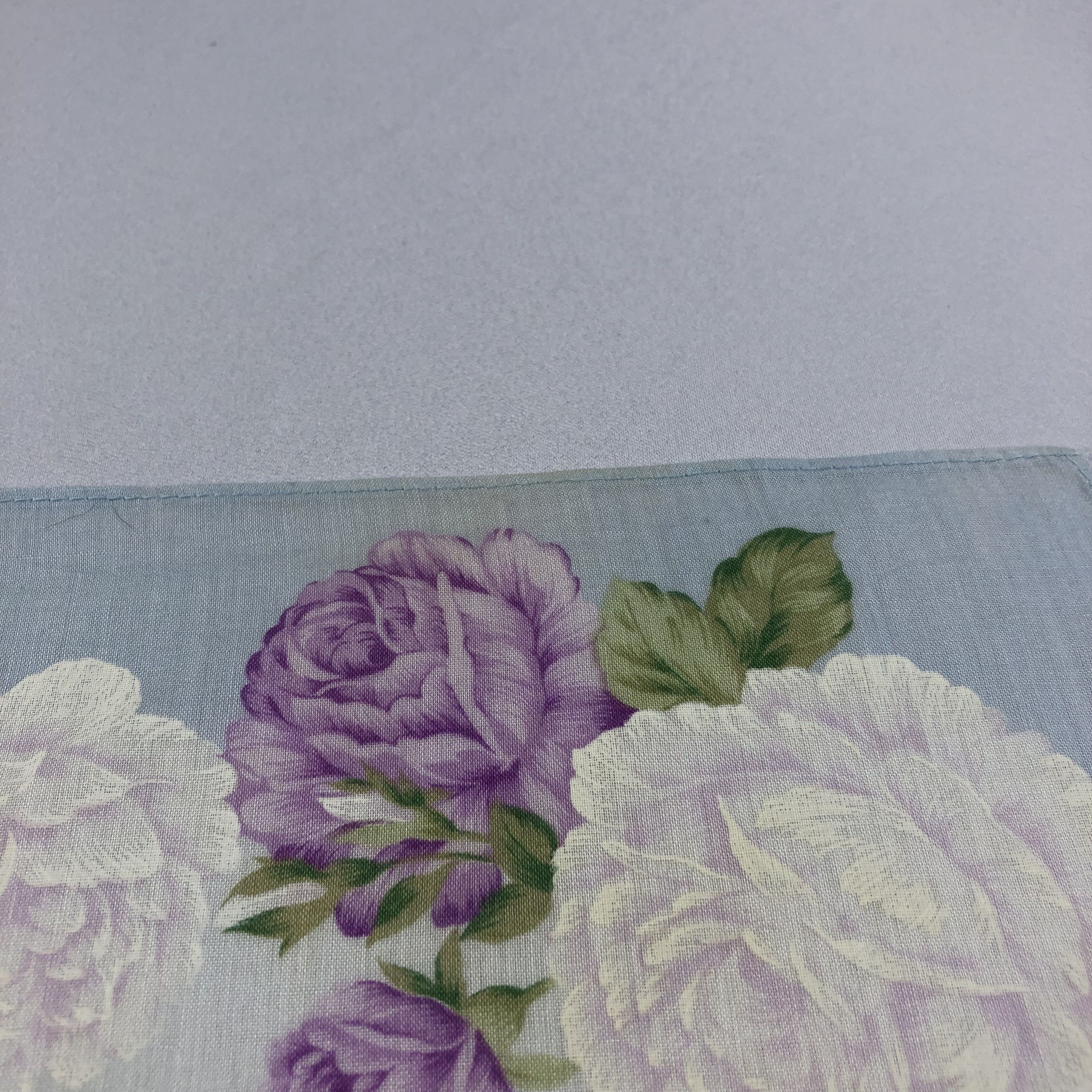 Hanae Mori × Vintage Hanae Mori Floral Handkerchief Neckerchief Bandana H1769 Size ONE SIZE - 8 Thumbnail