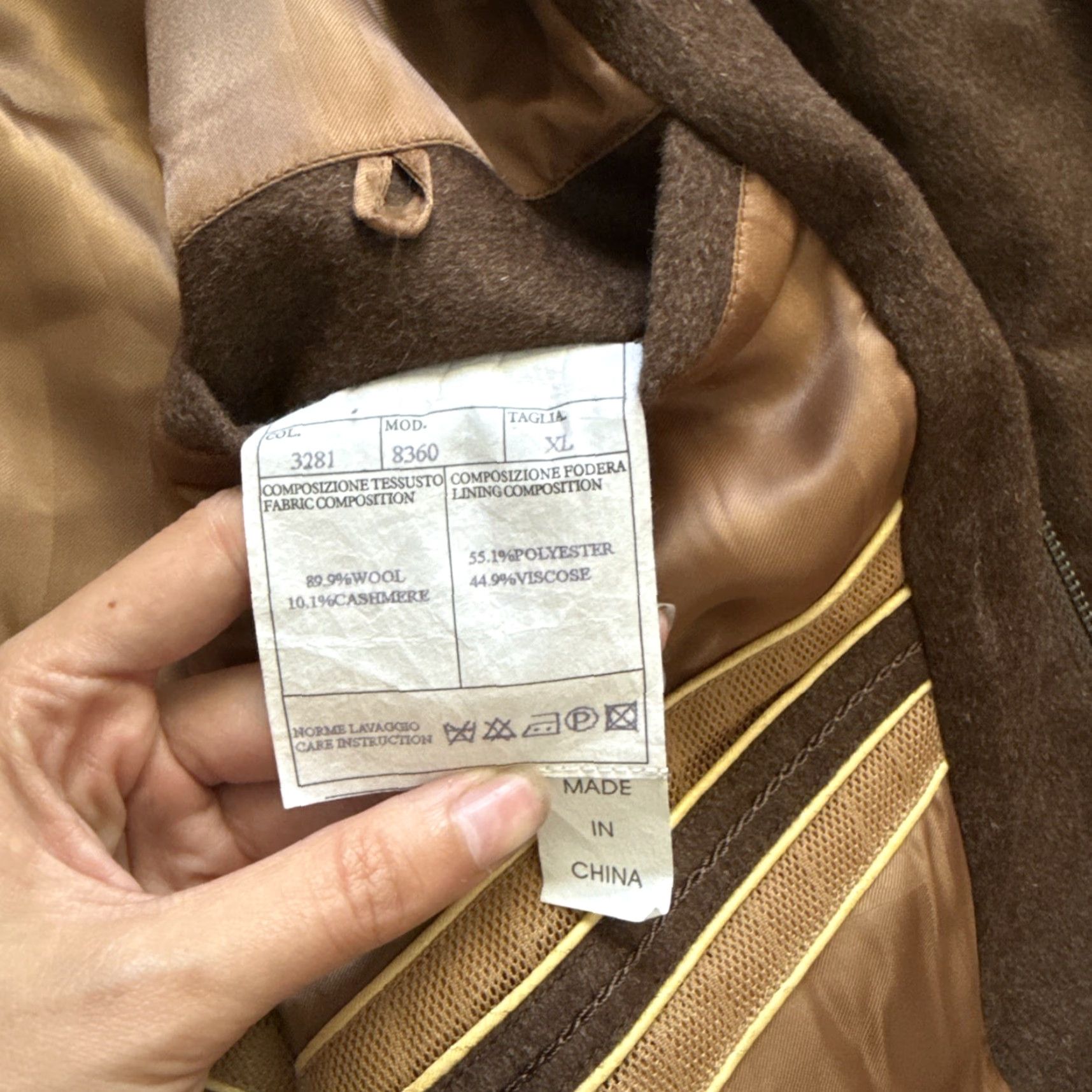 Vintage Carmel Zhao Full Zip Jacket Coat BROWN XL Wool & Cashmere Size XL / US 12-14 / IT 48-50 - 7 Thumbnail