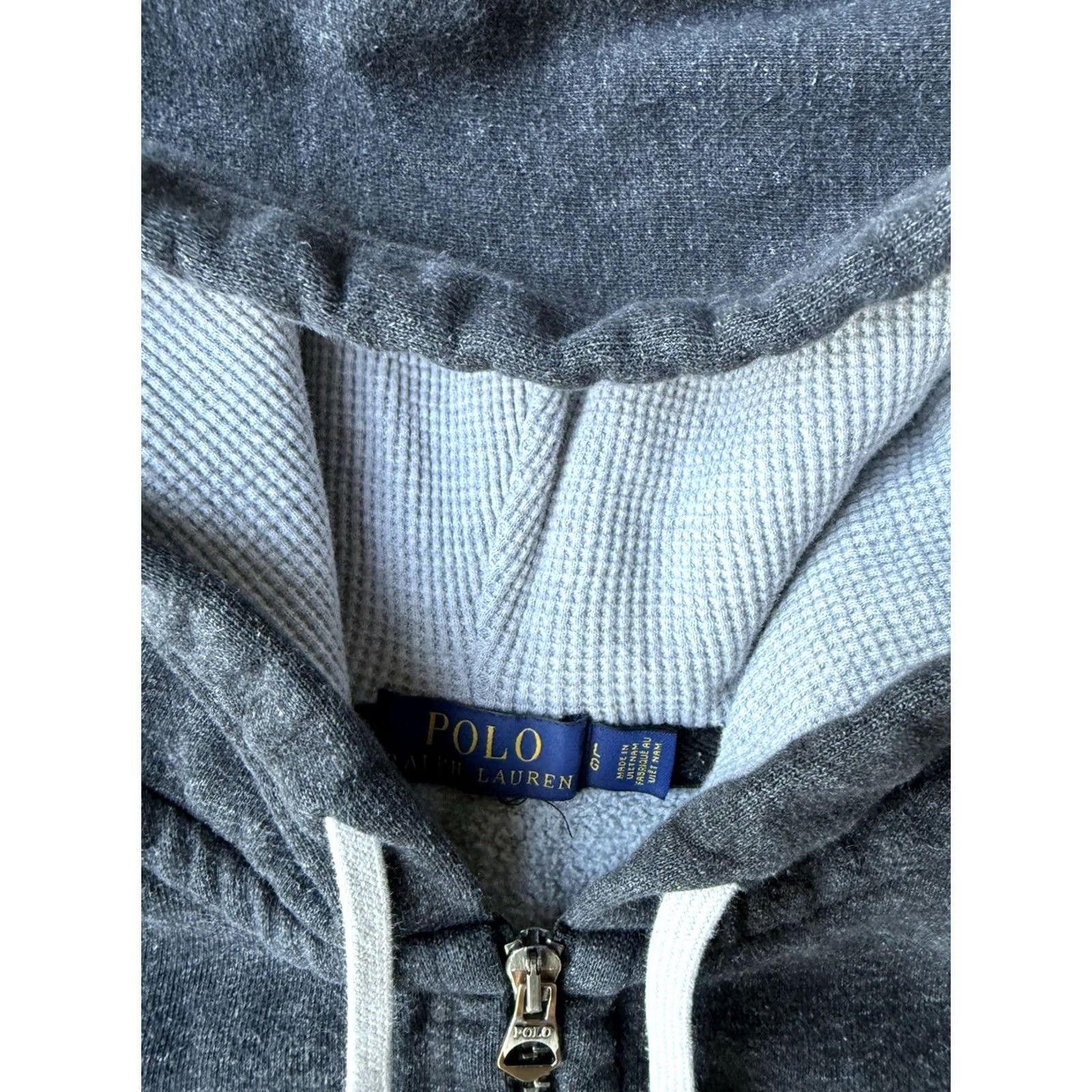 Polo Ralph Lauren Polo Ralph Lauren Hoodie Sweatshirt Zip Up Large Gray Cotton Blend Knit Full Zip Hooded Pockets Logo Men Size US L / EU 52-54 / 3 - 2 Thumbnail