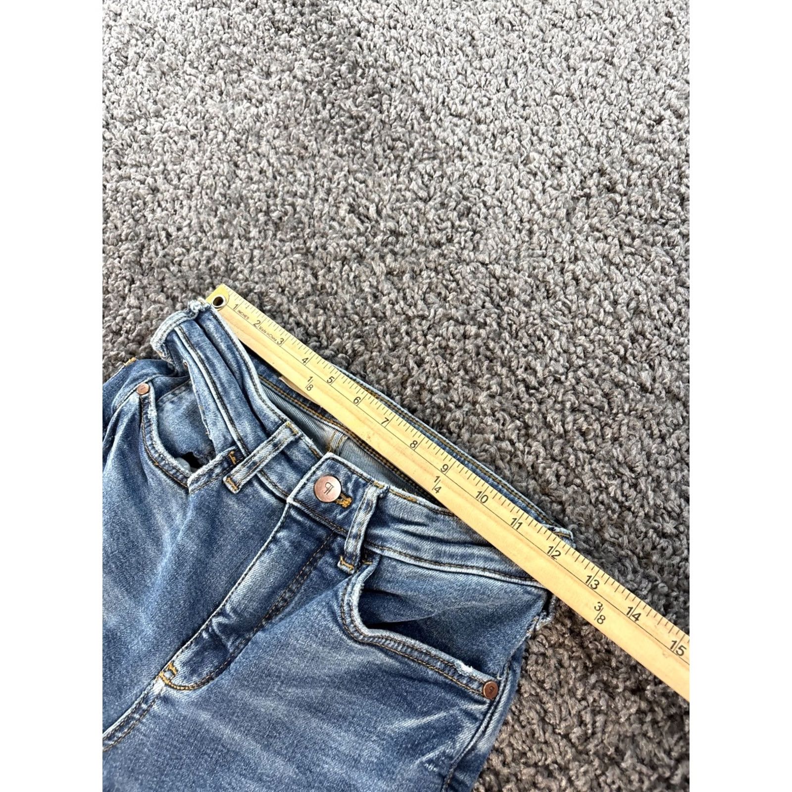 Anthropologie Anthropologie Pilcro Pants Womens 25 Blue Med Wash The Yaya Low Rise Frayed Boot Cropped Flared 90s Bohemian Casual Womens Size 42" / US 20 - 4 Thumbnail