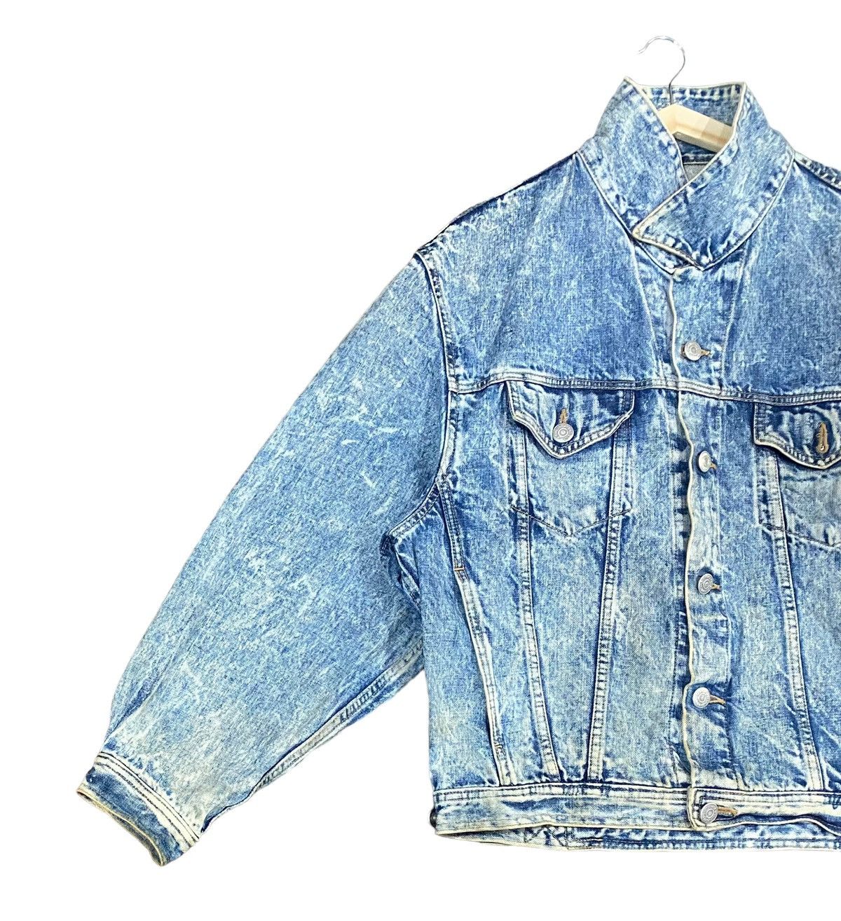 Edwin Vtg EDWIN Acid Wash Denim Jacket Button (L) Size US L / EU 52-54 / 3 - 3 Thumbnail