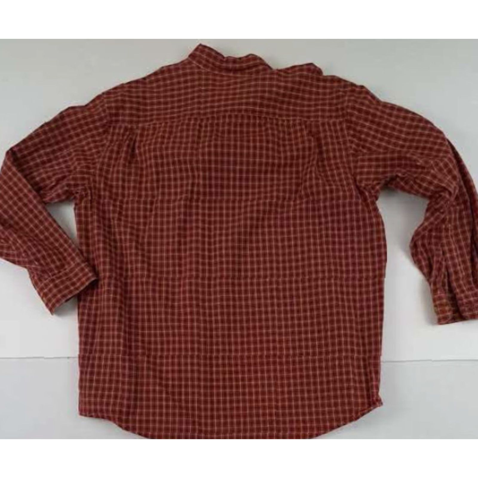 Vintage VINTAGE L.L. Bean Shirt Chex Button-Up 100% Cotton XL Burgundy Mens Regular Pocketed Size US XL / EU 56 / 4 - 5 Thumbnail
