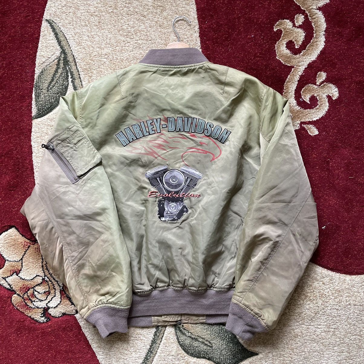 Harley Davidson × Vintage Vintage 90s Harley Davidson Bomber Jacket Size US L / EU 52-54 / 3 - 1 Thumbnail