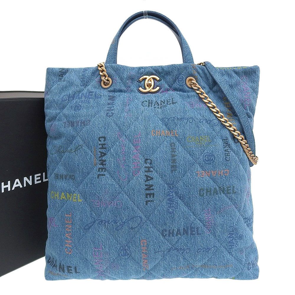 Chanel Chanel Chanel Denim Maxi Shopping Bag AS3128 Denim Shoulder Bag AS3128 in Excellent Condition Size ONE SIZE - 1 Thumbnail