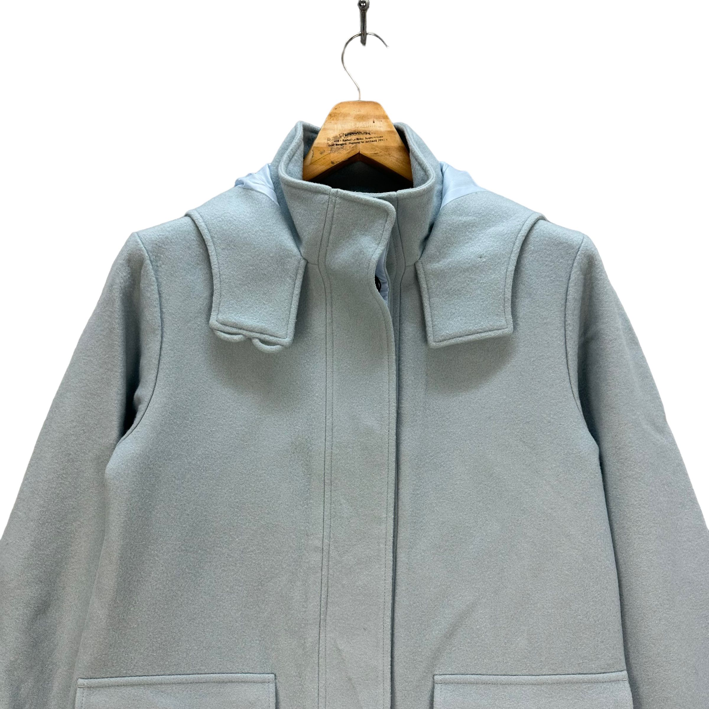 Theory THEORY HOODED BABY BLUE WOOL LONG COAT #8042-198 Size M / US 6-8 / IT 42-44 - 2 Thumbnail