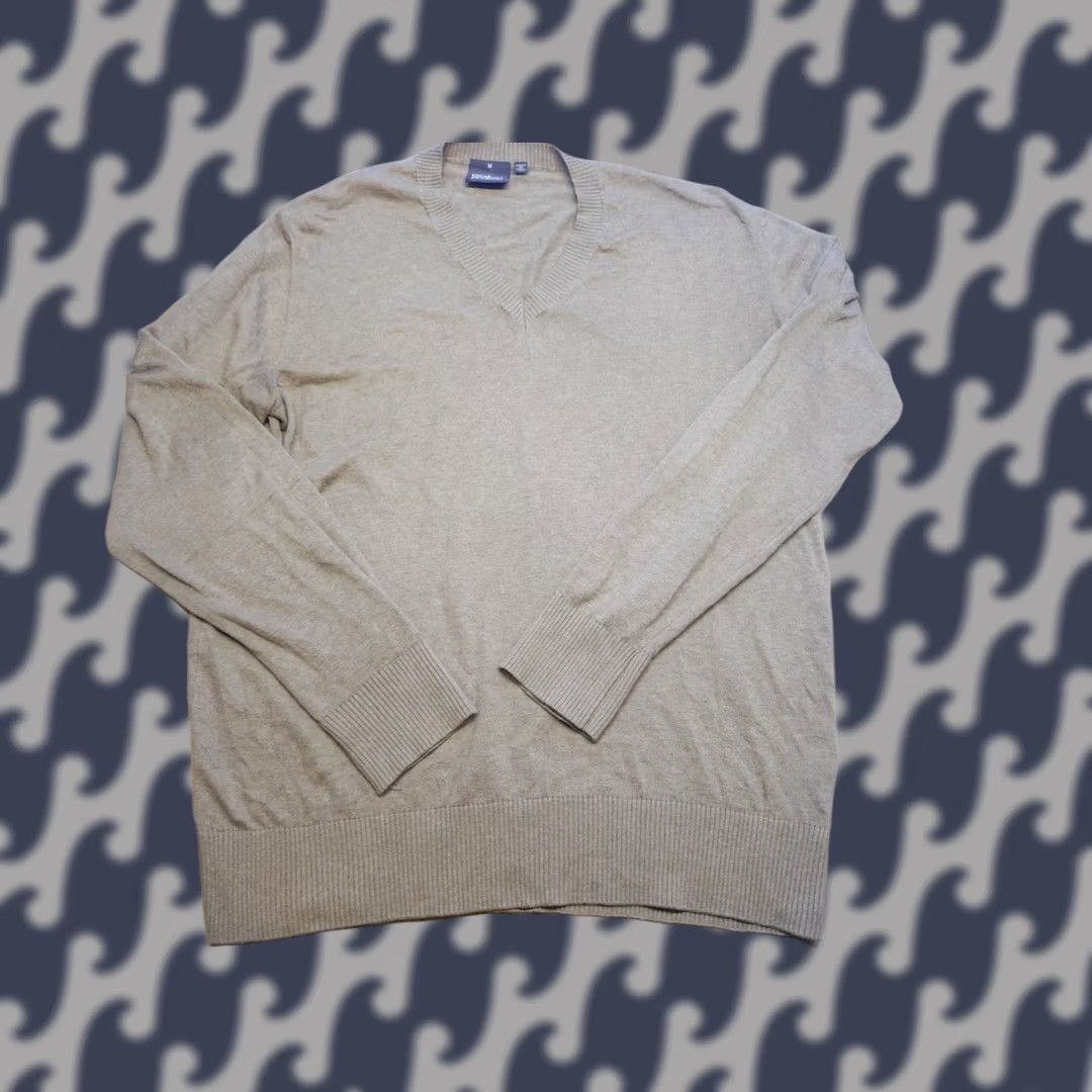 Oscar Jacobson Oscar Jacobson Mens Sweater Size M Jumper Beige Plain V-Neck Top Pullover Soft Knit Merino Wool Casual Regular Stripes? (Note: No new info allowed) Size US M / EU 48-50 / 2 - 1 Thumbnail
