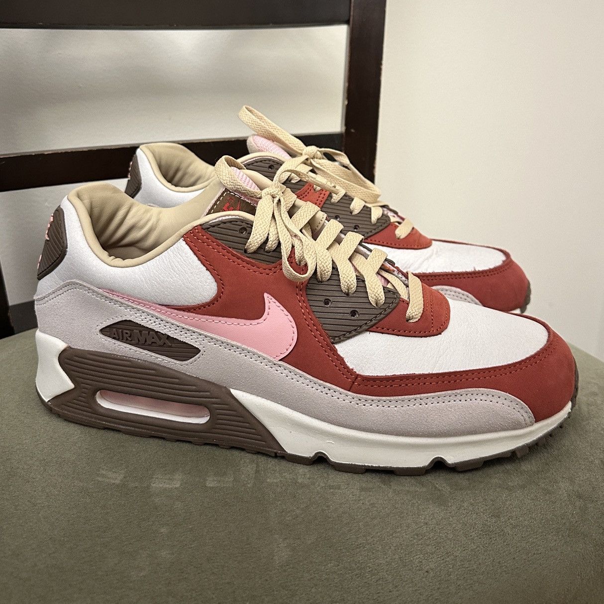 image of Nike Air Max 90 Nrg Bacon 2021 Shoes in Brown, Men's (Size 11)