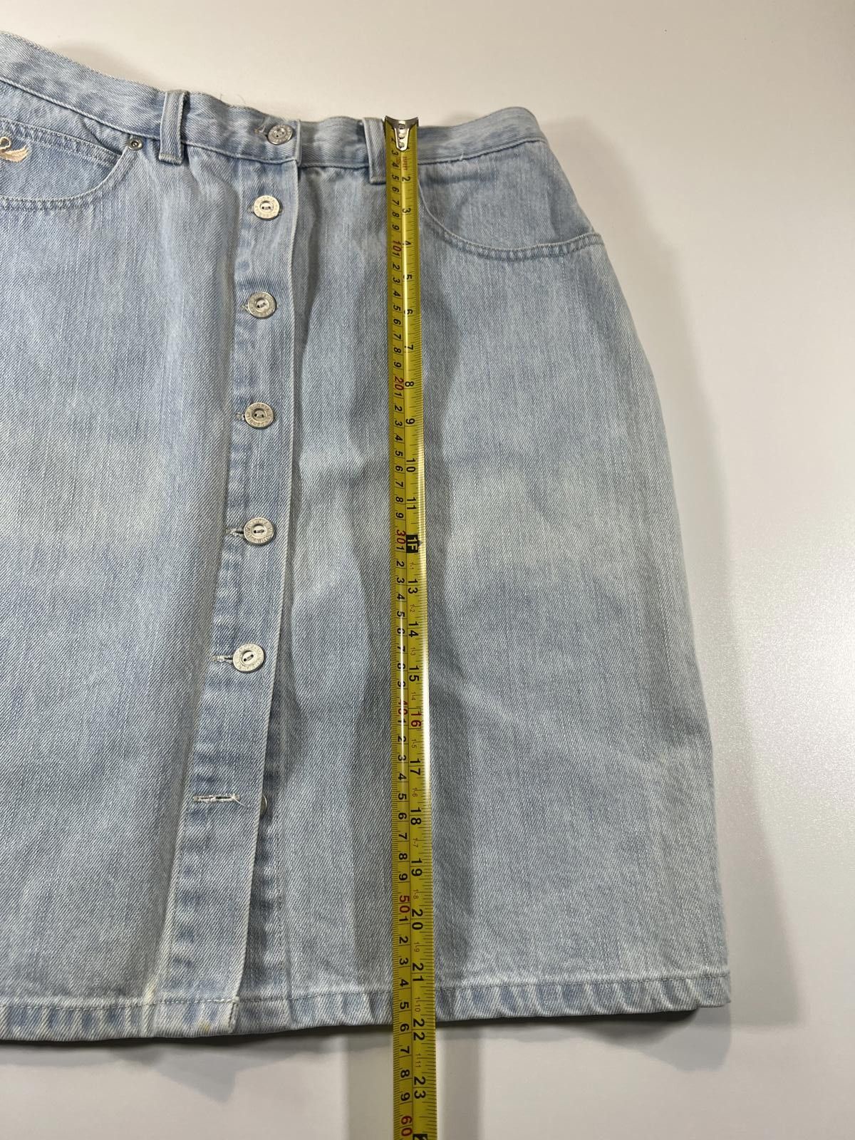 Unknown London Vintage Gloria Vanderbilt Light Blue Denim Skirt Size 34" / US 12 / IT 48 - 5 Thumbnail