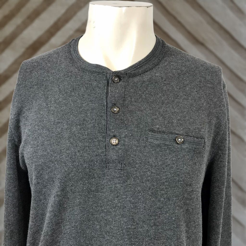 Ted Baker TED BAKER Men’s 5 Gray Long Sleeve Polyester Blend Henley Shirt Size US S / EU 44-46 / 1 - 1 Thumbnail