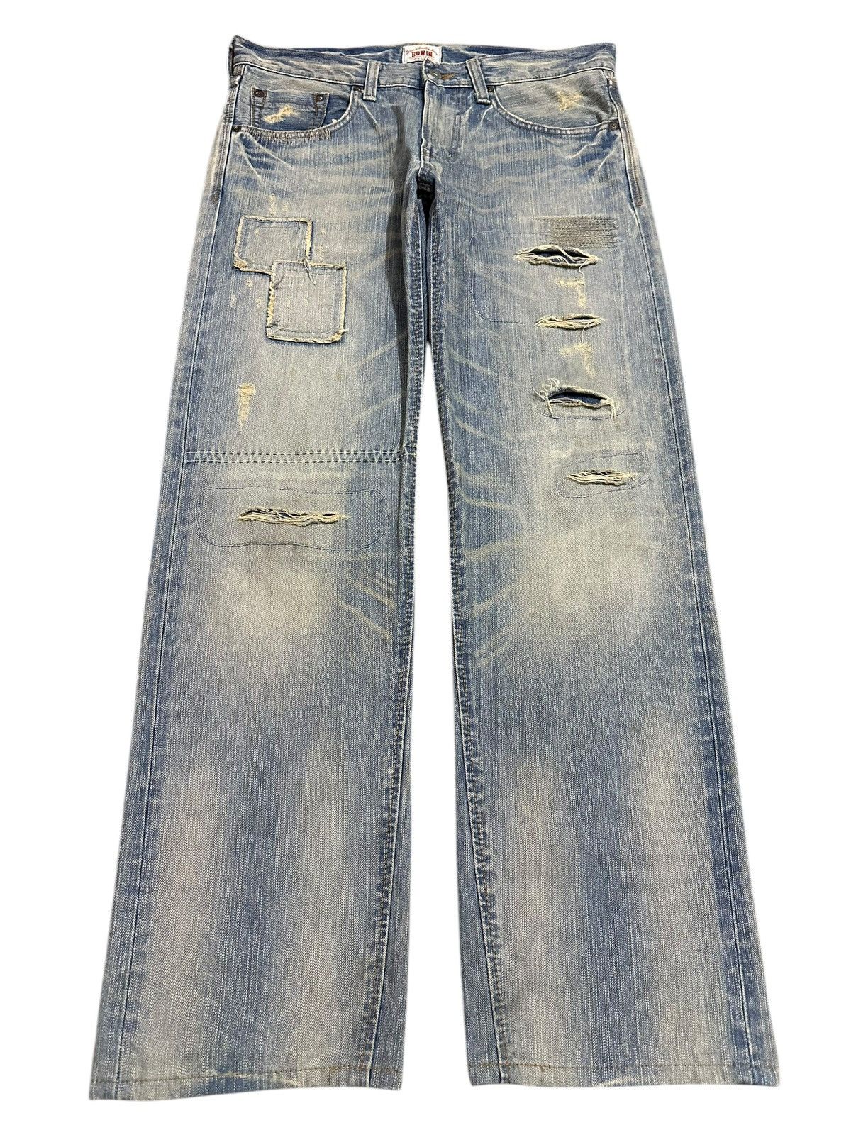 Edwin Edwin XV Exclusive Vintage Faded Wash Distressed Loose Jeans Size US 34 / EU 50 - 1 Thumbnail