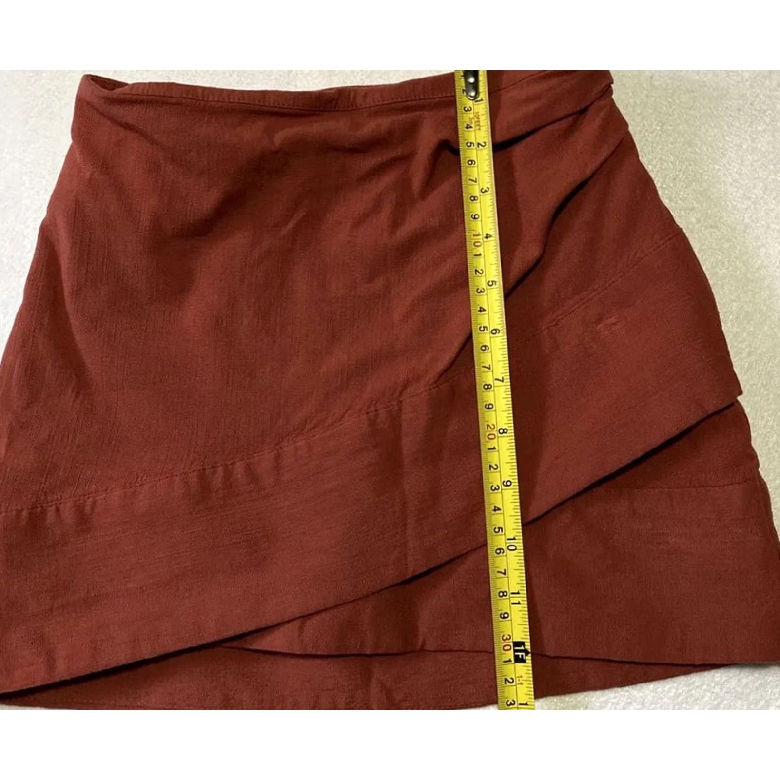 Free People Free People Skirt Womens Size 0 Light Brown Faux Wrap Pull On Short Asymmetric Wrap Front 28-14 Regular Cotton Blend Casual Size 25" / US 0 / IT 36 - 5 Thumbnail