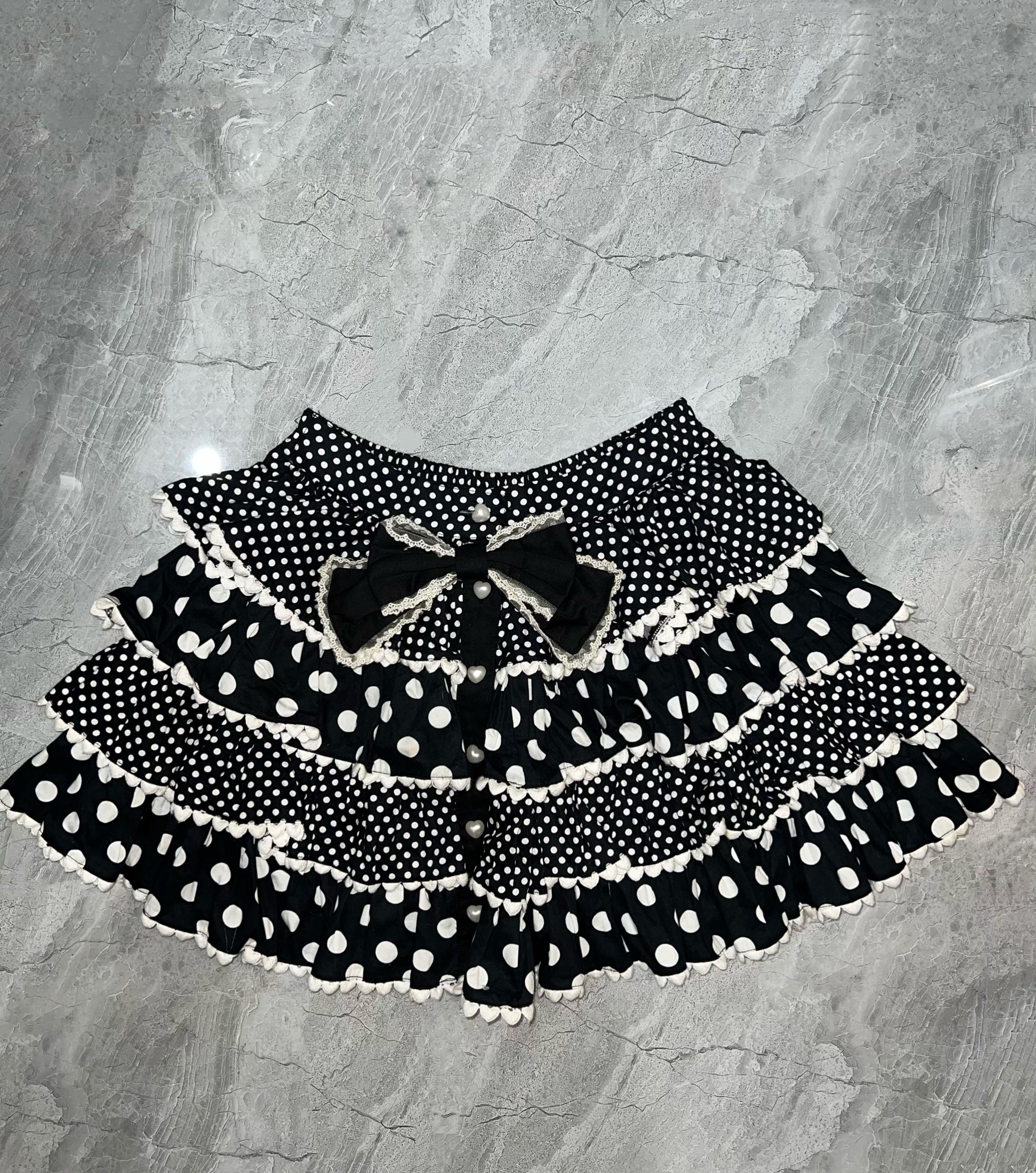 Japanese Brand Bodyline Polka Dot Tiered Mini Skirt 🎹➕ Size 26" / US 2 / IT 38 - 1 Thumbnail
