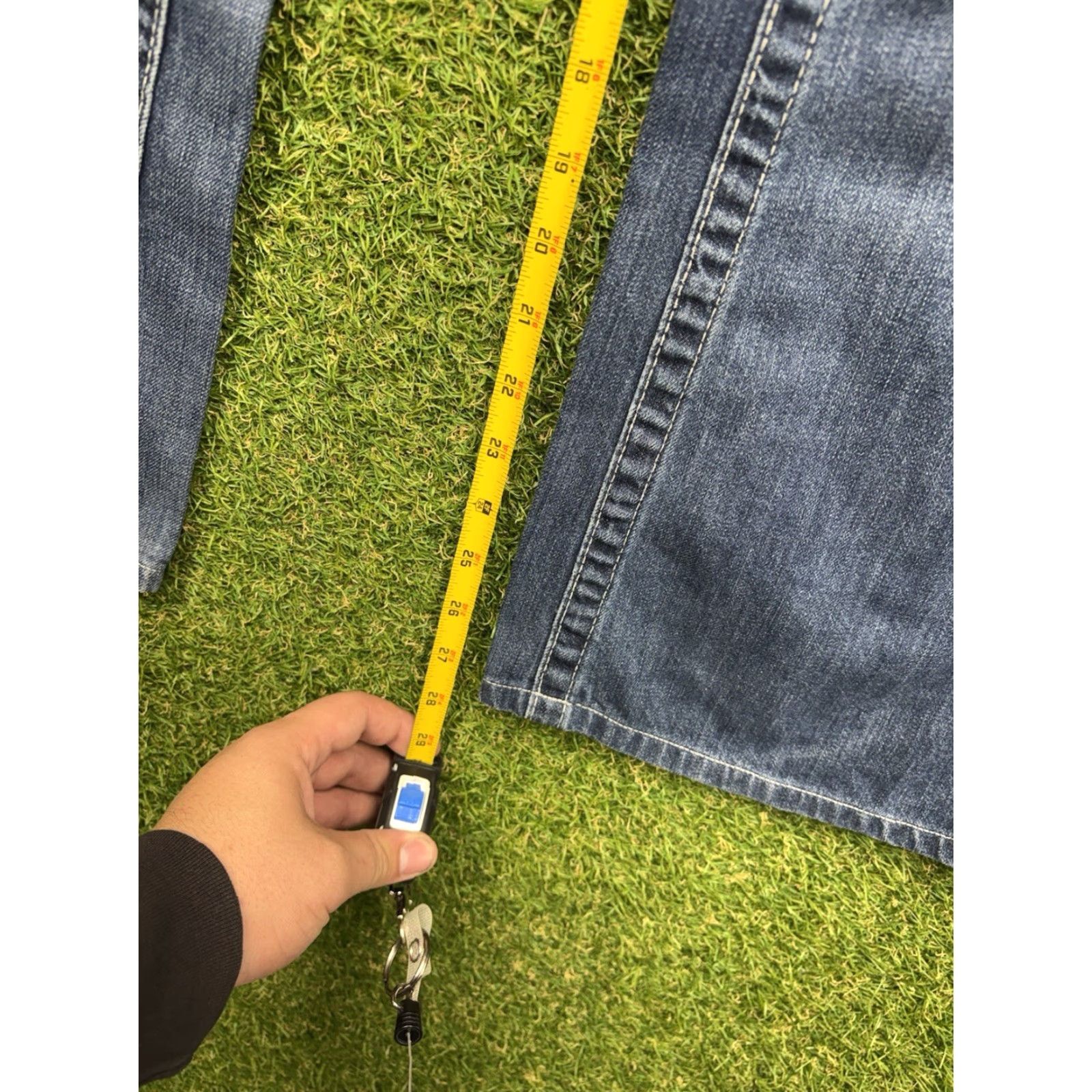 True Religion VINTAGE True Religion Jeans Mens 33 Blue Billy Straight Flap Pocket OM Big T y2k 33x28 Size US 33 - 2 Thumbnail