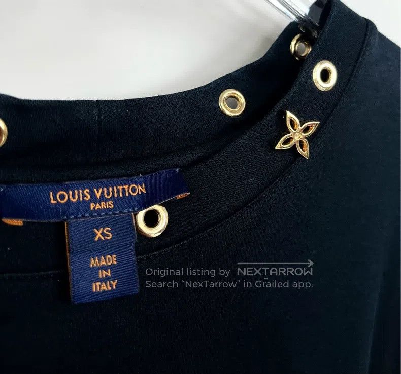 Louis Vuitton Louis Vuitton Black neckline metal logo short sleeve Size XS / US 0-2 / IT 36-38 - 3 Thumbnail