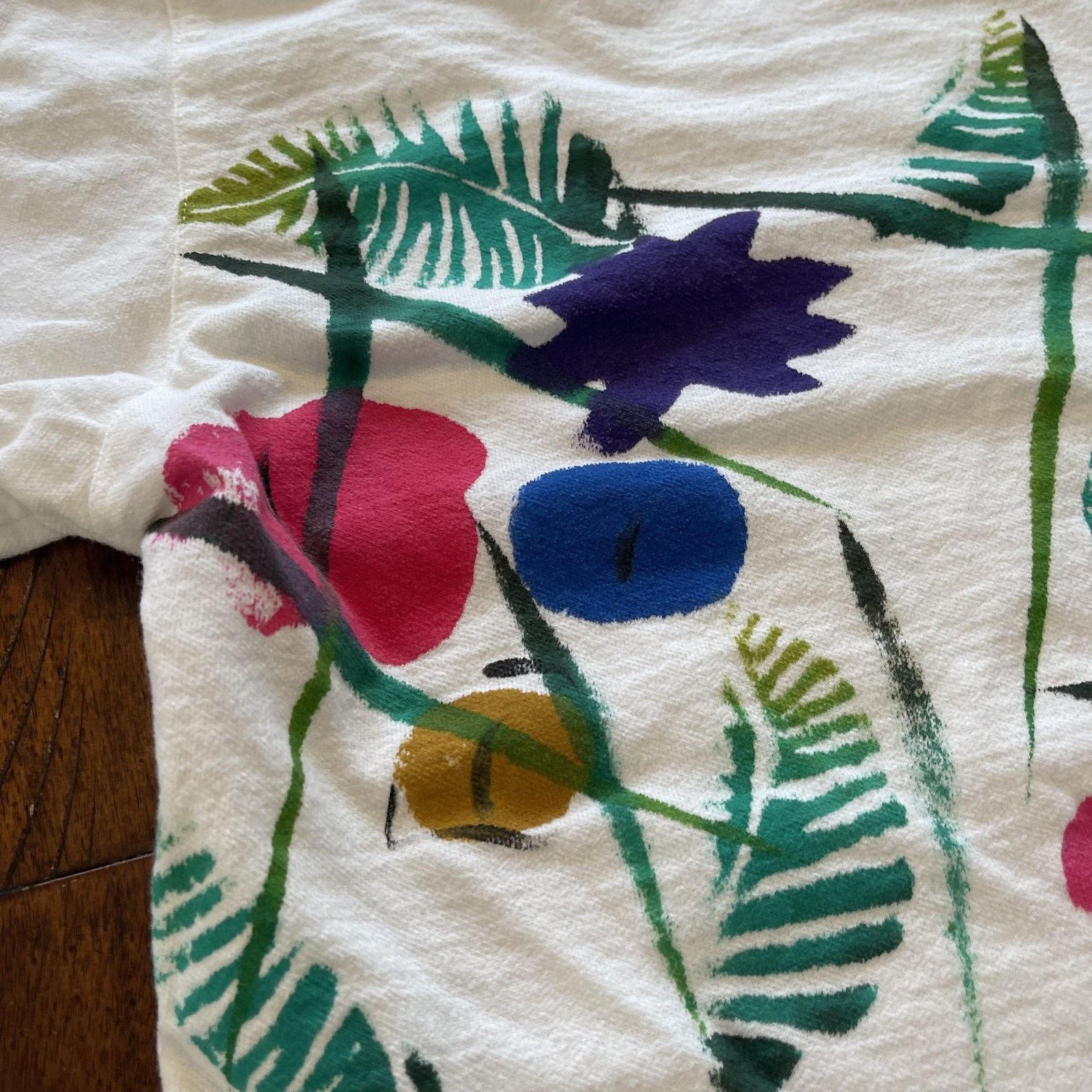 Vintage Vtg Alegre Shirt Mens L Floral Hand Painted Art Graphic 90s Size M / US 6-8 / IT 42-44 - 4 Thumbnail