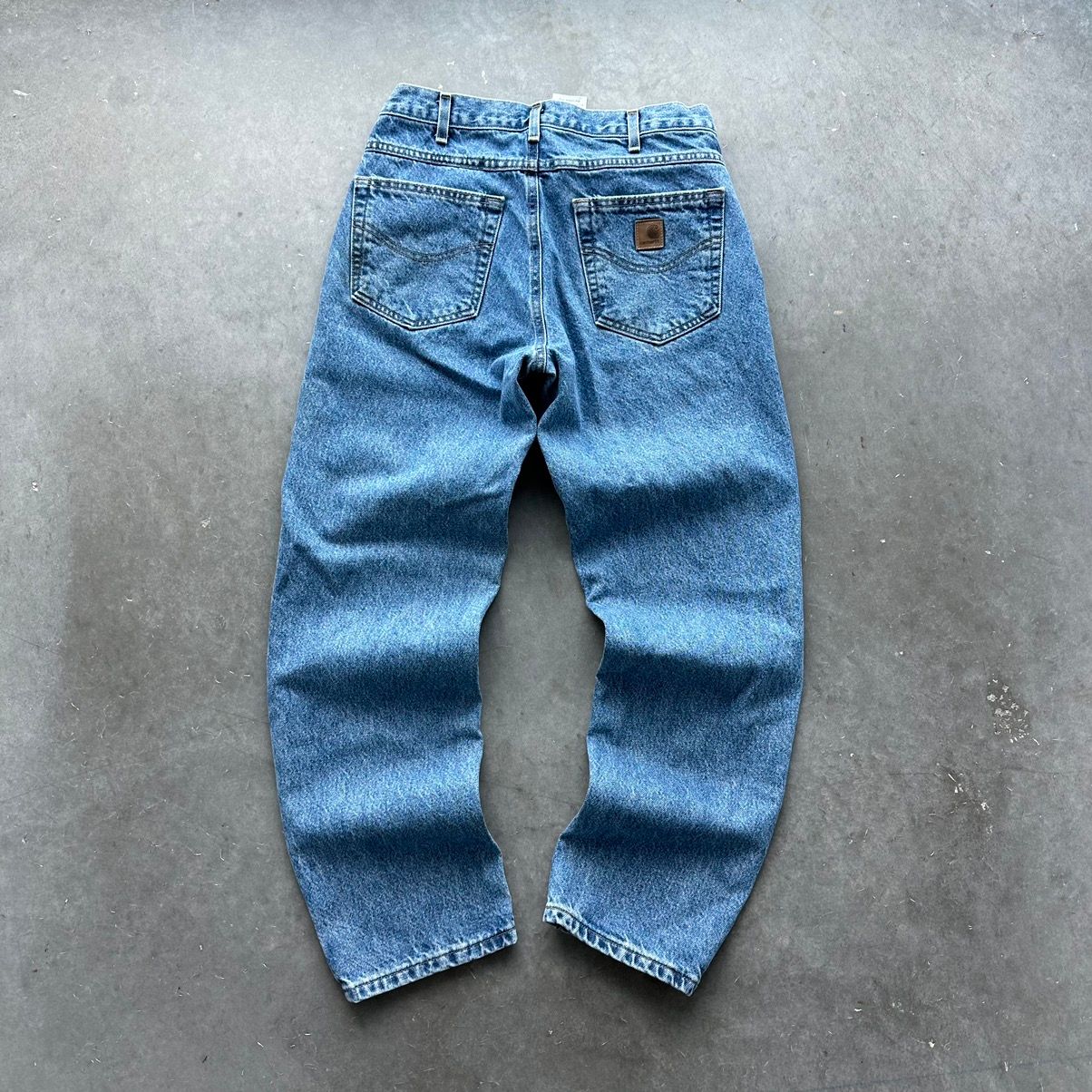 Pre-owned Carhartt X Vintage Crazy Vintage Carhartt Jeans Faded Grunge Skater Essential In Blue