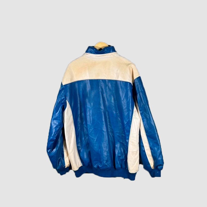Genuine Leather 🔥💀 BLUE LEATHER JACKET OVERSIZED STREETWEAR Size US L / EU 52-54 / 3 - 2 Thumbnail