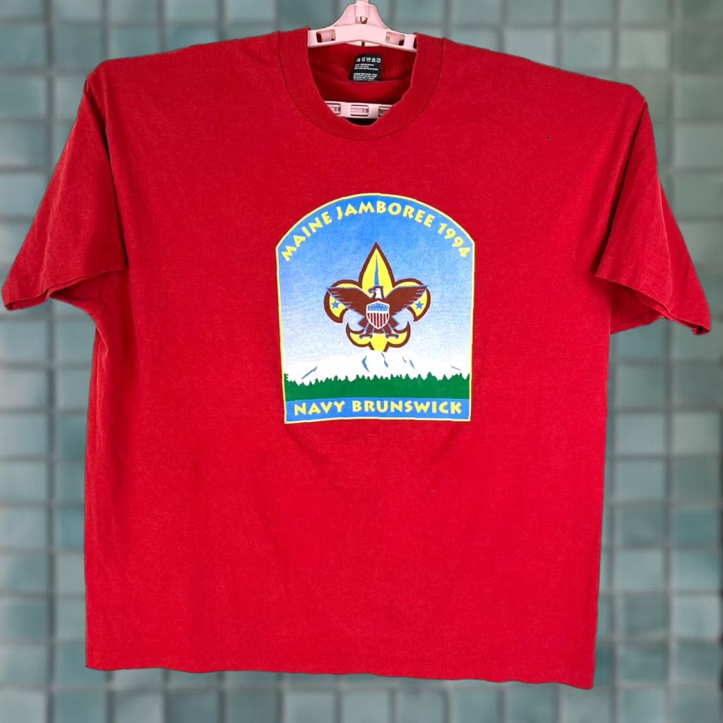 Vintage VINTAGE Boy Scouts of America T-Shirt 2XL Adult Navy Red Maine Jamboree 1994 90s Mens Clothing Size US XXL / EU 58 / 5 - 1 Thumbnail