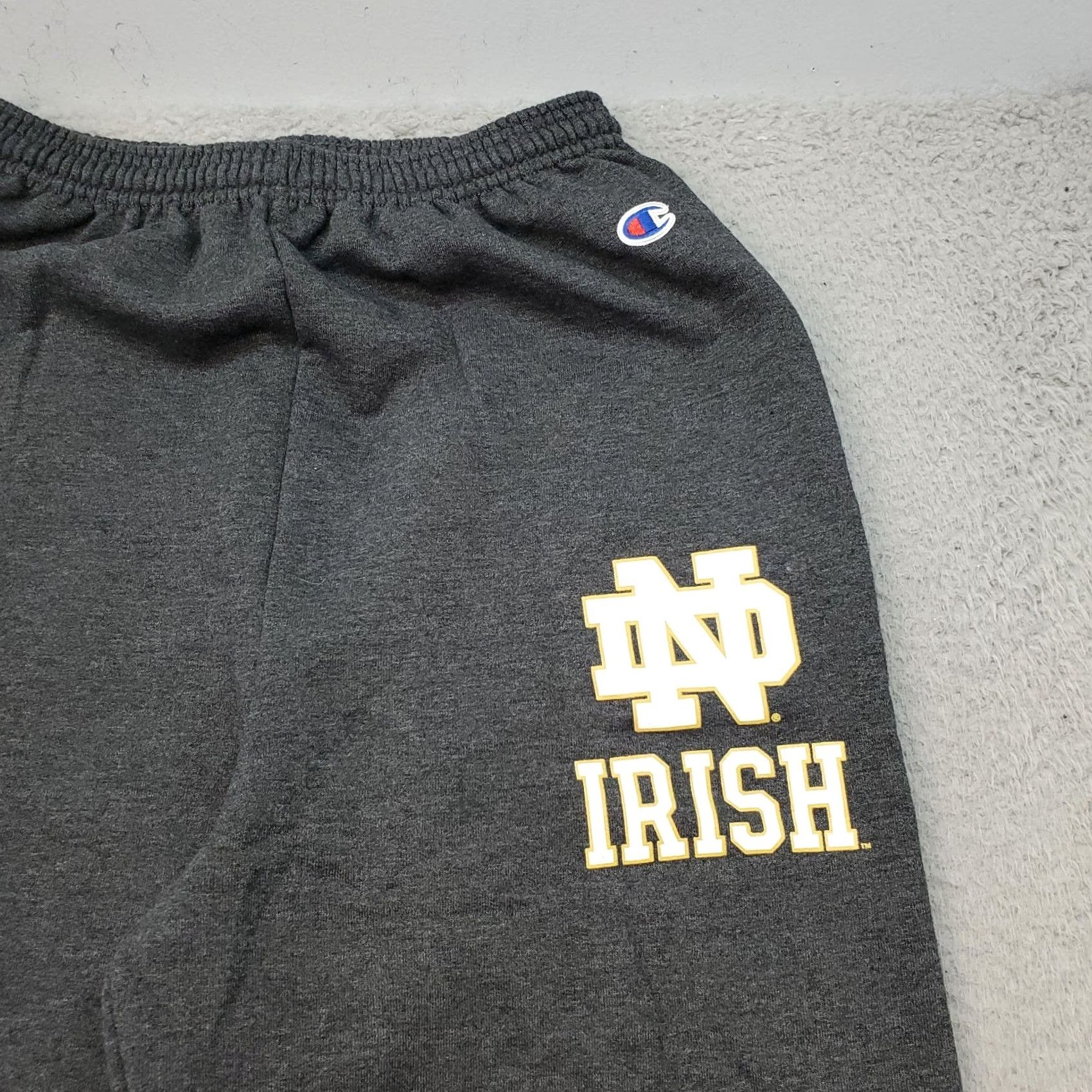 Champion Champion Sweatpants Mens M Gray University of Notre Dame Elastic Waist Straight Size US 31 - 3 Thumbnail