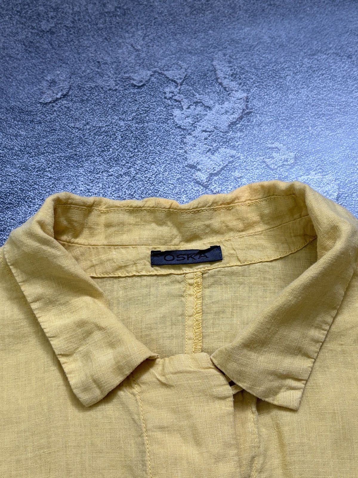 OSKA OSKA Yellow 100% Linen Oversized Boxy Shirt Blouse 3 L/XL Size L / US 10 / IT 46 - 4 Thumbnail