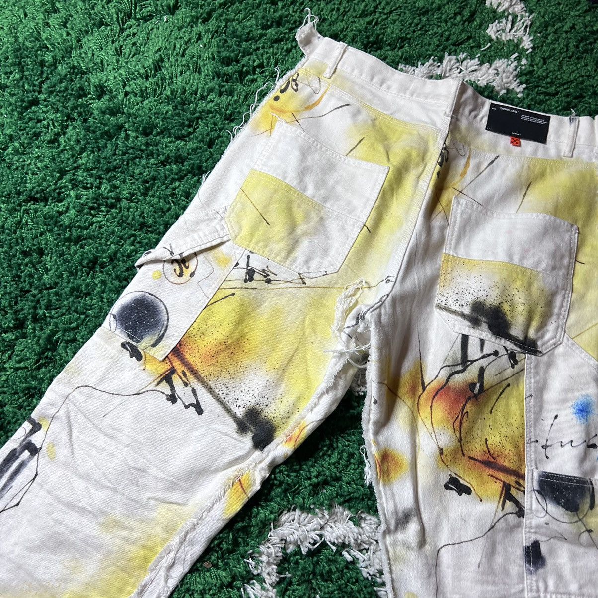 Off-White Off-White x Futura Carpenter Abstract Flare Denim Pants | Grailed