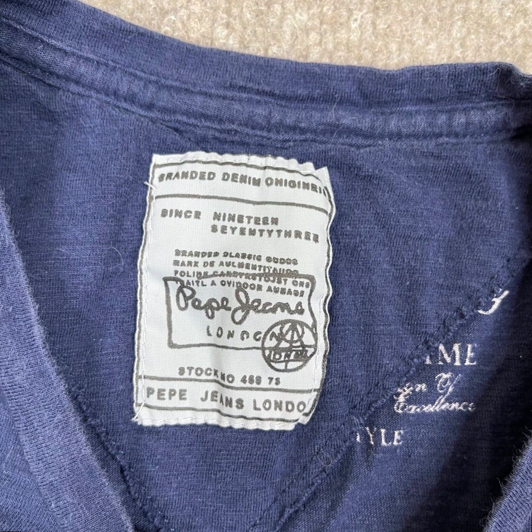 Pepe Jeans VINTAGE Pepe Jeans Women's 2XL Blue Short Sleeve Crew Neck Logo Slim T-Shirt Women Modern Y2K Size 40" / US 18 - 3 Thumbnail
