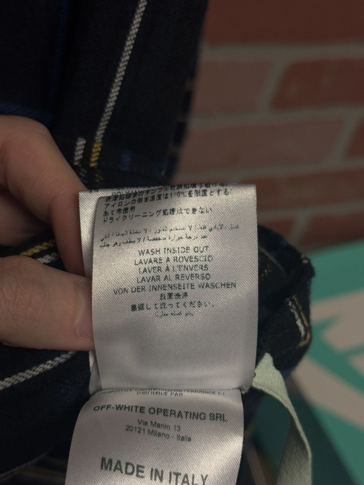Off-White Off White Flannel Size XL Button Up Blue Yellow Size US XL / EU 56 / 4 - 13 Thumbnail