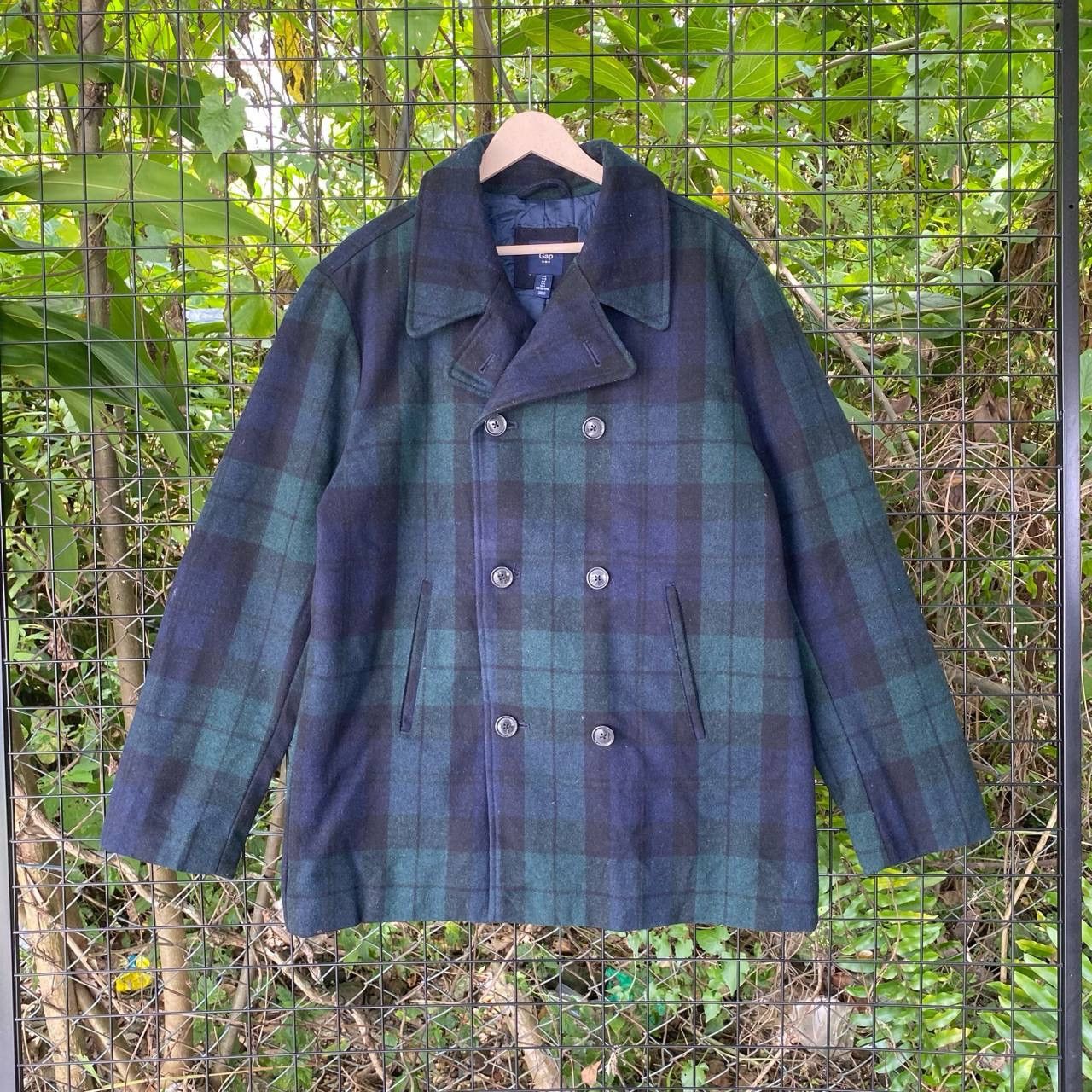 Gap Gap Checkered Board Plaid Wool Double Breast Jacket Size US L / EU 52-54 / 3 - 1 Thumbnail