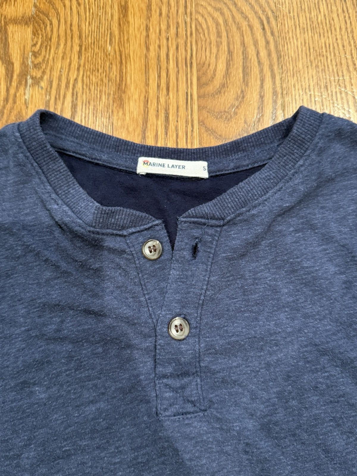 Marine Layer Navy Blue Marine Layer Lined Long Sleeve Henley Shirt Size US S / EU 44-46 / 1 - 3 Thumbnail