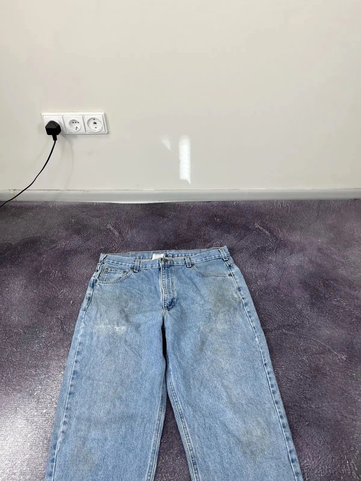 Carhartt Vintage 90s Carhartt Blue Work American Hype Denim Jeans Size US 38 / EU 54 - 7 Thumbnail