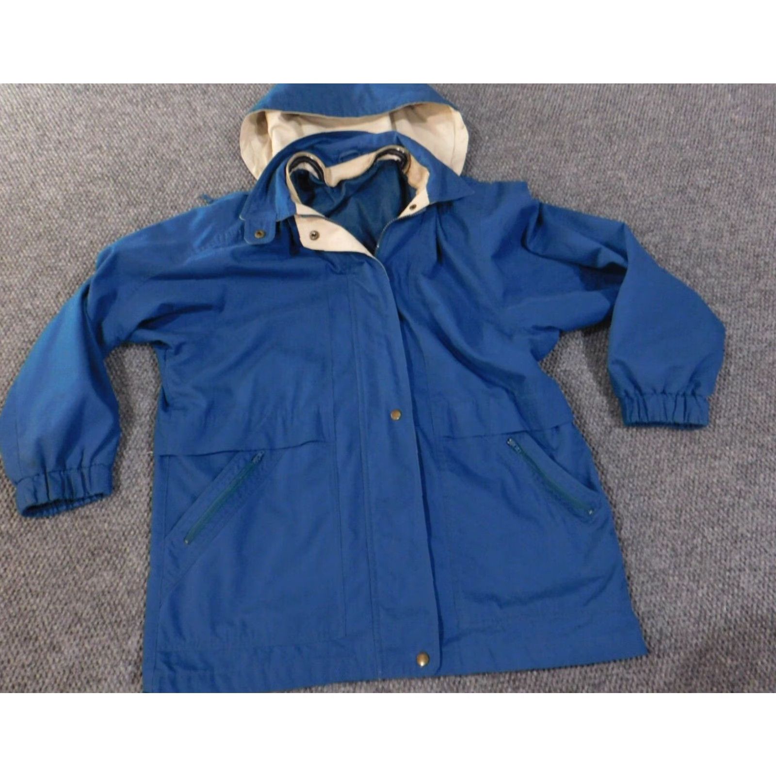 London Fog London Fog Jacket Mens Large blue coat zip hoodie heavy lined snap outdoors Size US L / EU 52-54 / 3 - 2 Thumbnail
