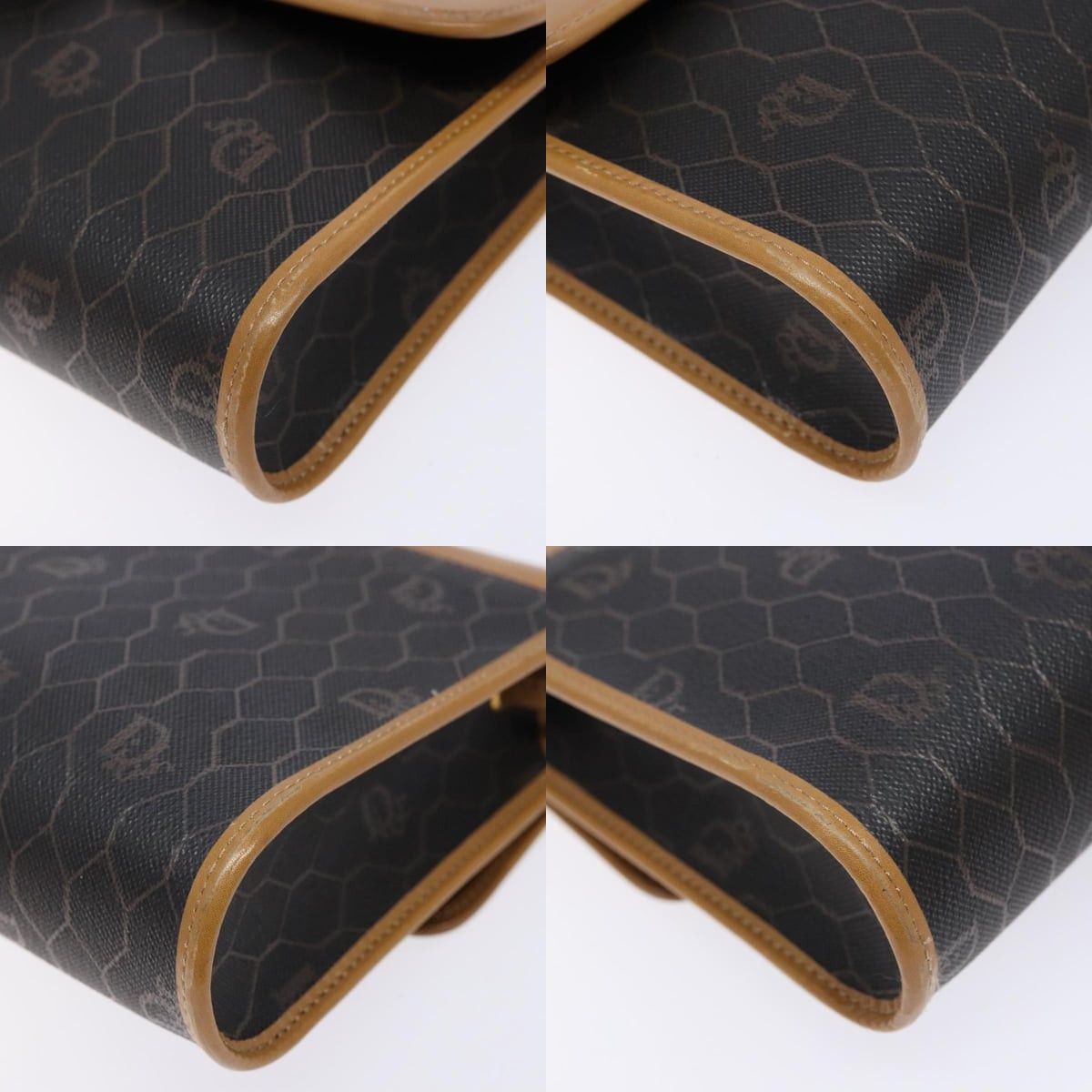 Dior DIOR Honeycomb Canvas Shoulder Bag Pvc Black Gold Size ONE SIZE - 10 Thumbnail