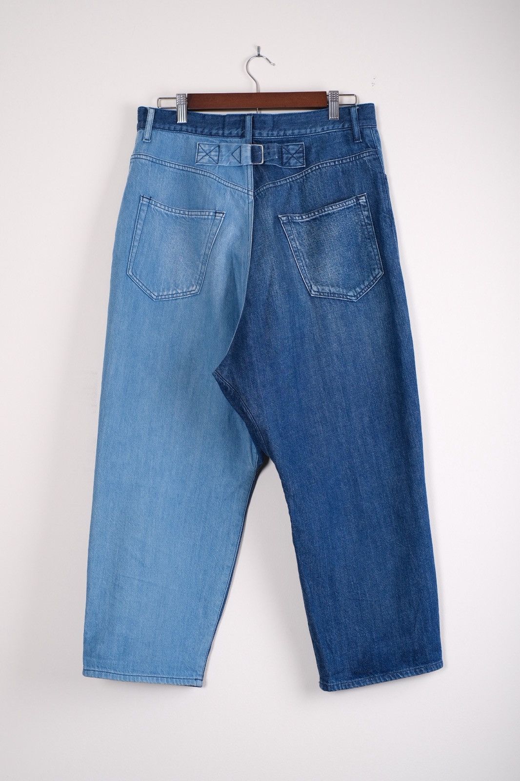 Yohji Yamamoto Y’s by Yohji Yamamoto Two Tone Drop Crotch Jeans Size 31" - 1 Thumbnail