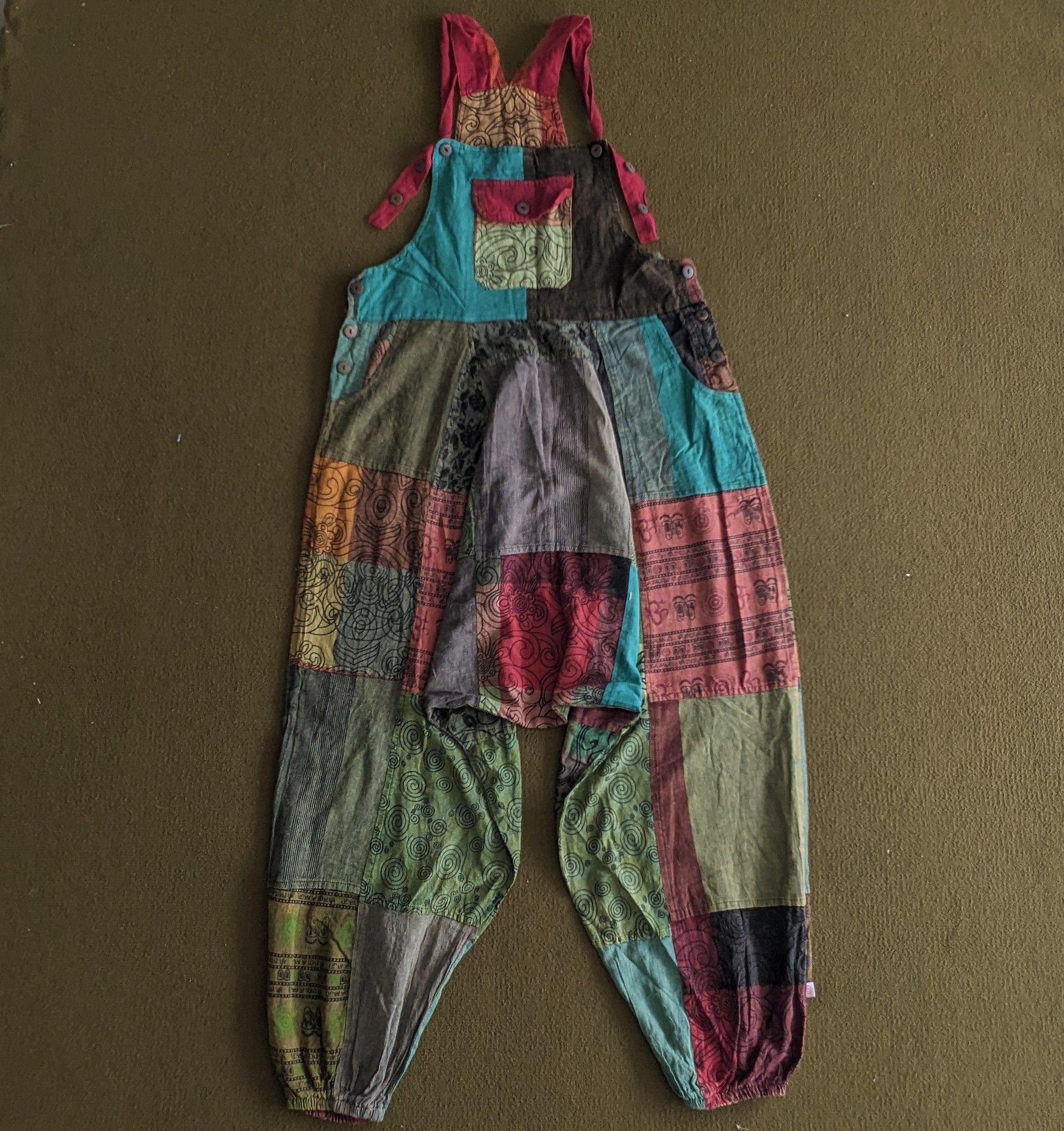 Vintage Vintage Patchwork Graphic Designer Overall Jumpsuits Size US 38 / EU 54 - 1 Thumbnail