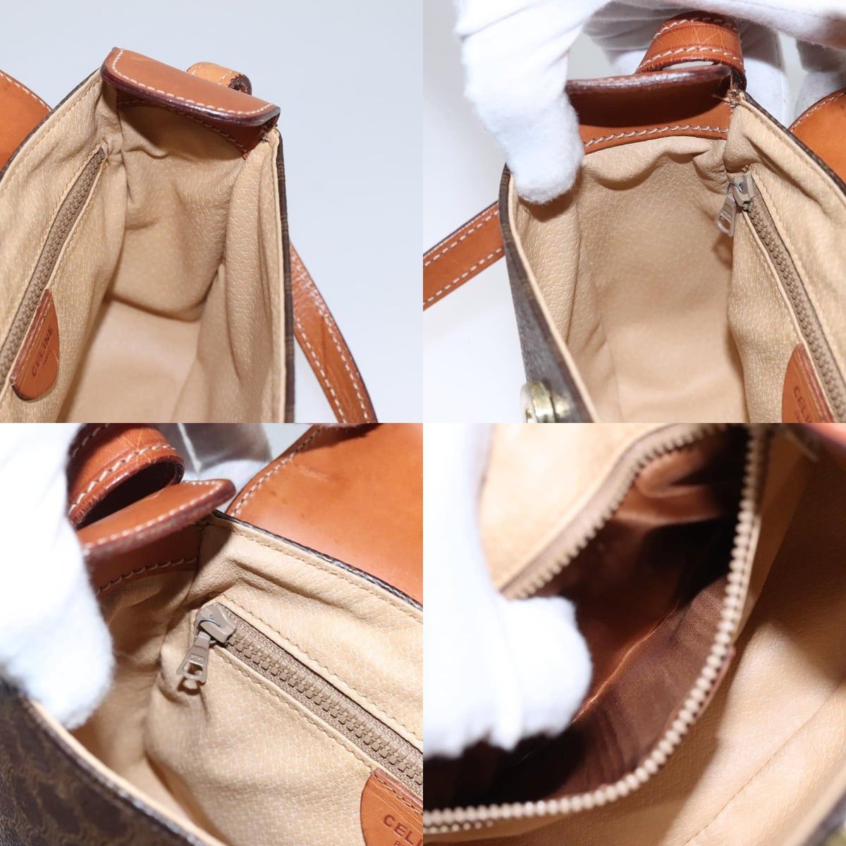 Celine CELINE Macadam Canvas Shoulder Bag Pvc Leather Brown Gold Size ONE SIZE - 12 Thumbnail