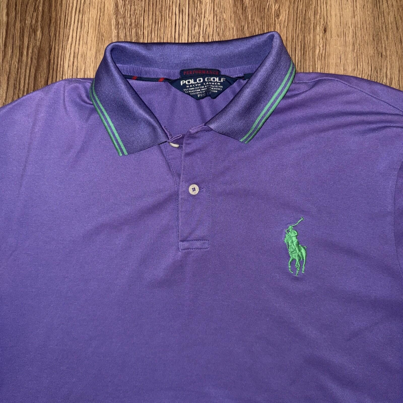 Other Vtg Polo Golf Shirt Big Pony Purple Green Mens Pima Pro Fit Size US L / EU 52-54 / 3 - 1 Thumbnail