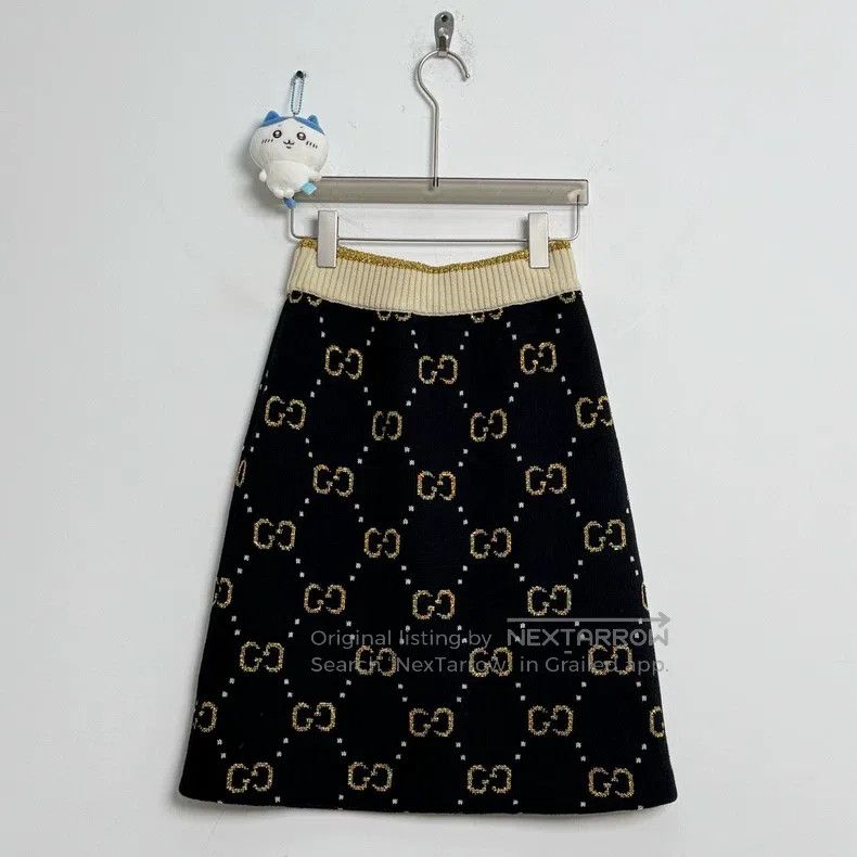 Gucci Gucci SizeXS Old Flower Double G Full Printed Wool Skirt Size 42" / US 20 - 3 Thumbnail