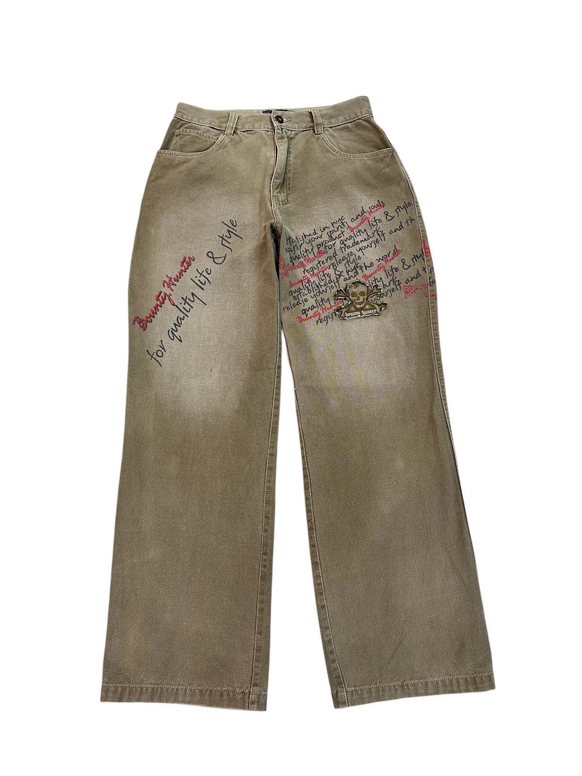 Bounty Hunter Bounty Hunter B×H Madness Graffiti Wide Leg Pants Beige Size US 30 / EU 46 - 1 Thumbnail