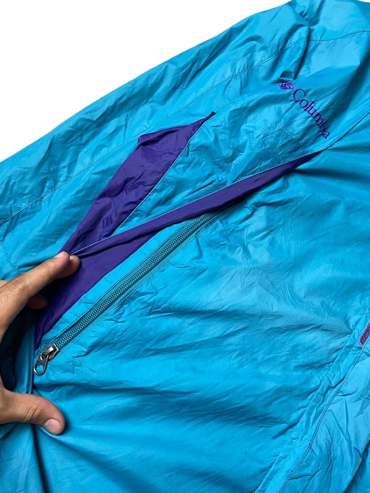 Columbia × Vintage Columbia Sportswear Hooded Light Jacket (124) Size US L / EU 52-54 / 3 - 3 Thumbnail