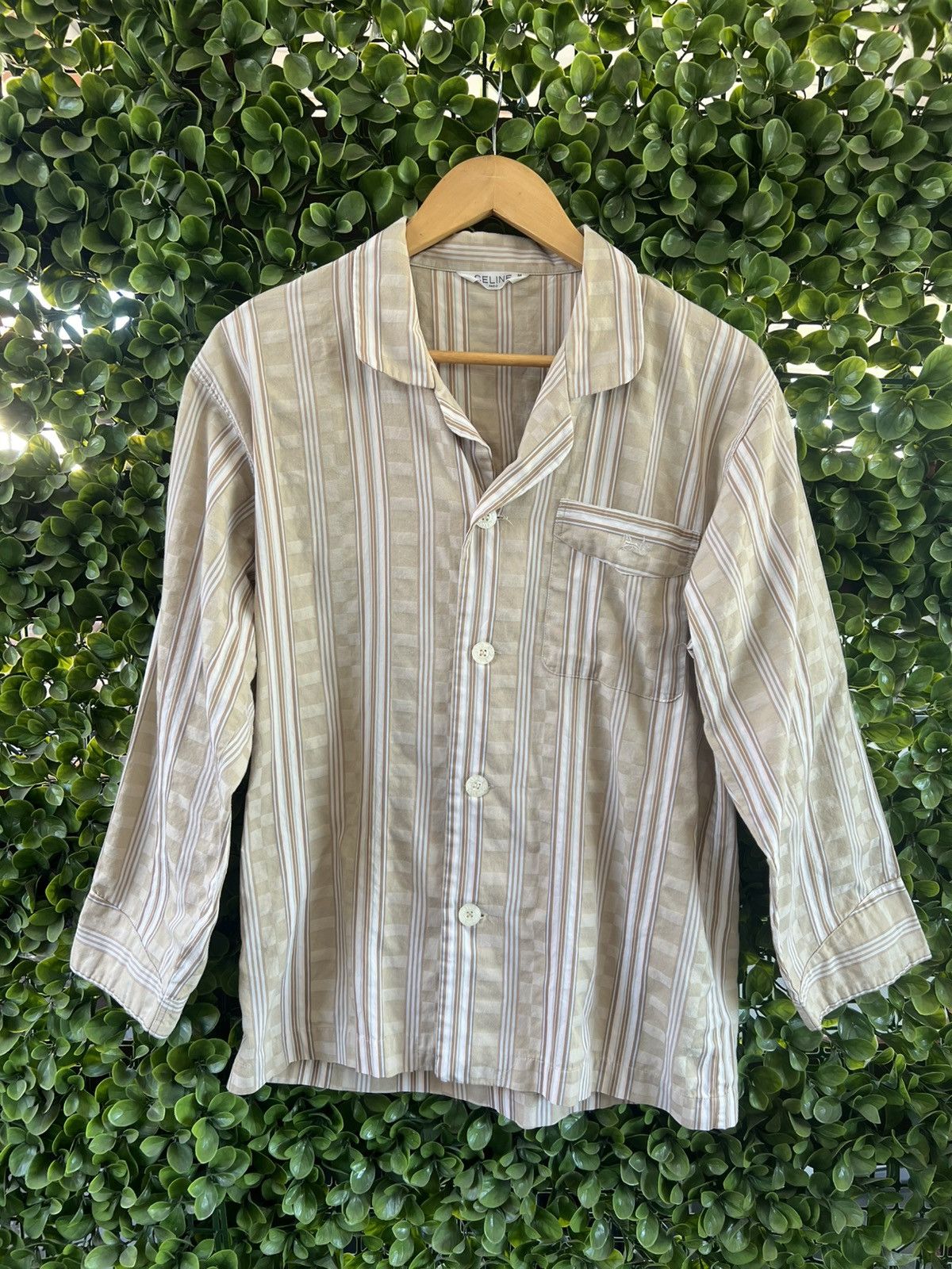 Celine × Vintage Vintage Early 90s Celine Pajamas Shirt Sz Medium Size M / US 6-8 / IT 42-44 - 1 Thumbnail